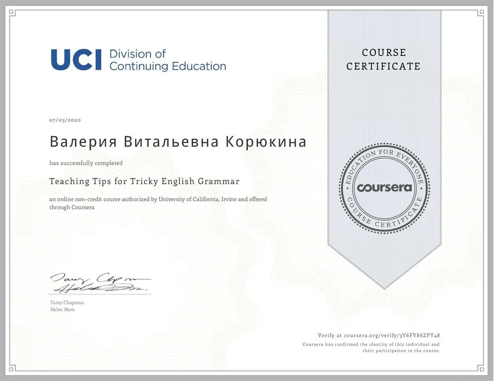University of California, Irvine. Teaching tips for tricky English grammar