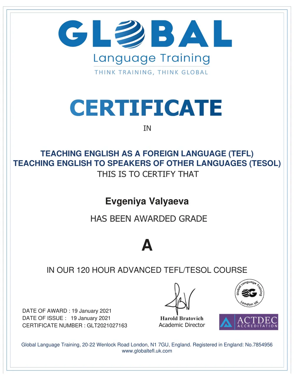 TEFL/TESOL CERTIFIED 
