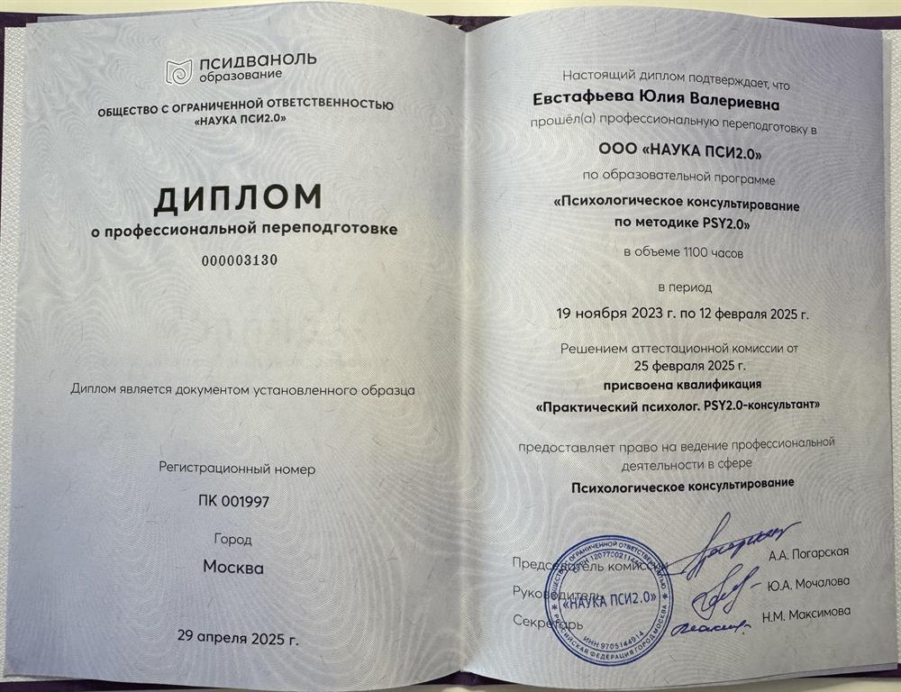 Диплом практического психолога 