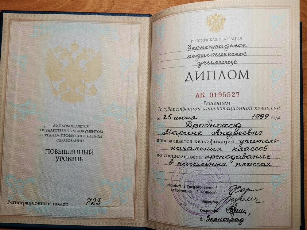 Диплом о среднем профессиональном образовании 