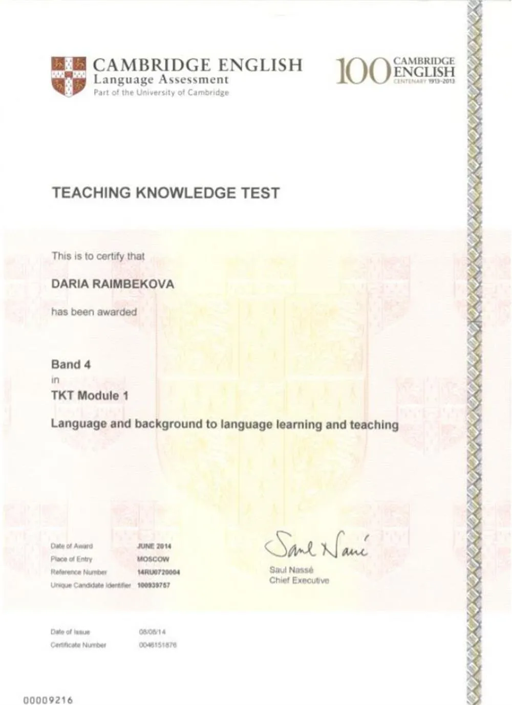 TKT Module 1: Language and background to language learning and teaching, Cambridge English Language Assessment