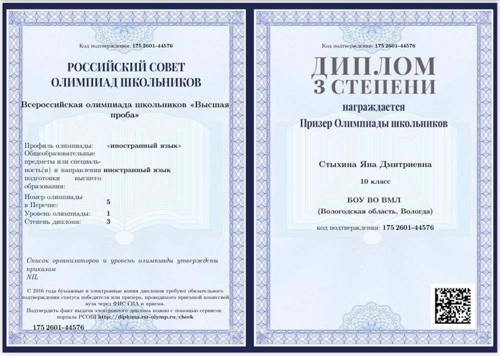 Диплом «Высшая проба»