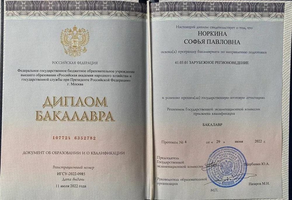 Диплом о высшем образовании 