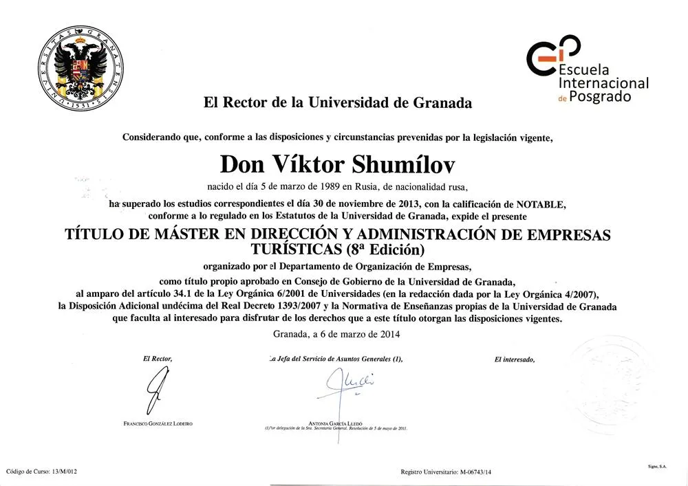 Titulo de la UGR