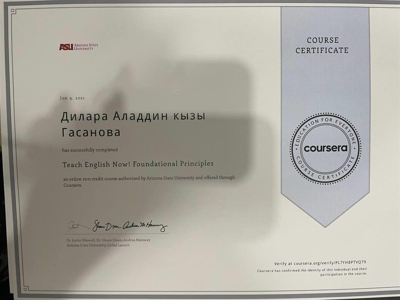 Coursera certificate 