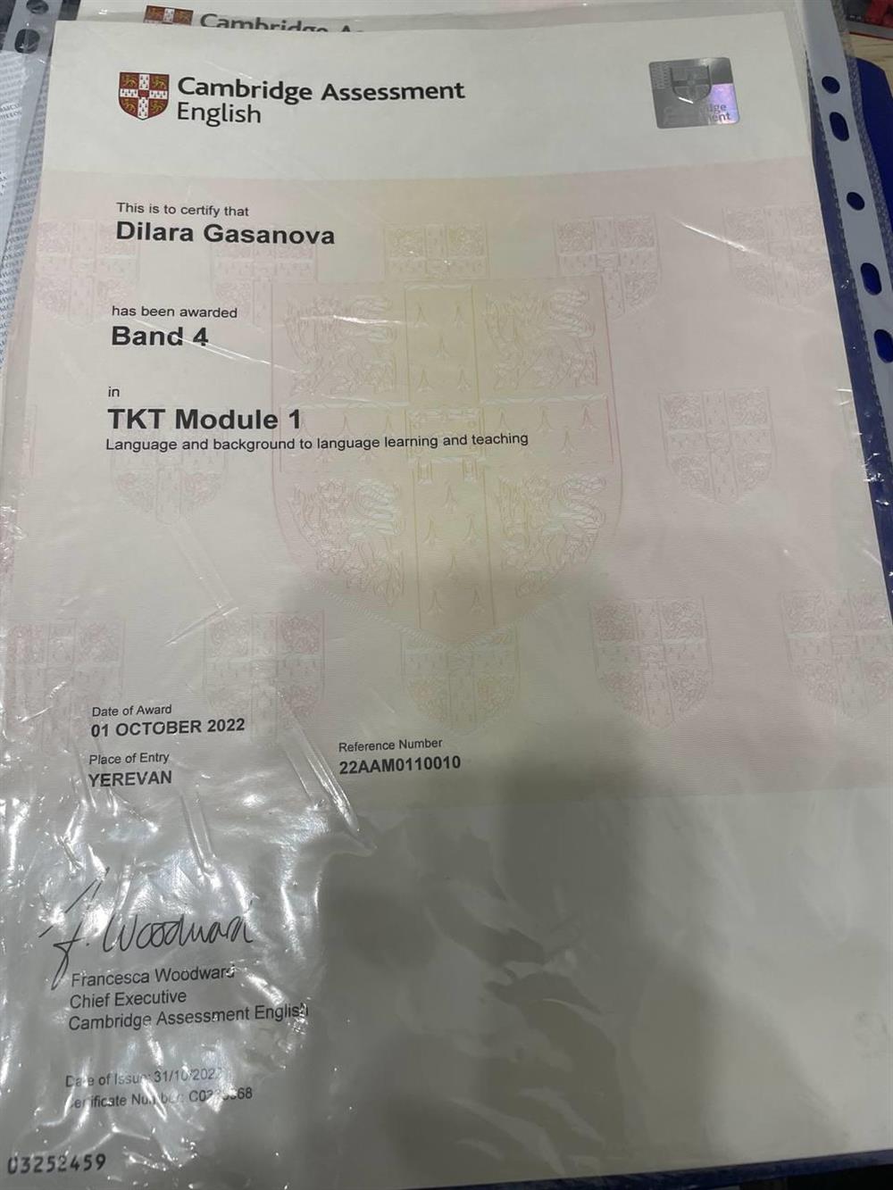 TKT module 1 certificate 