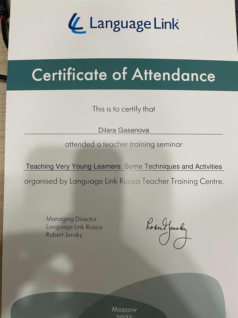 Teaching very young learners Language Link certificate
