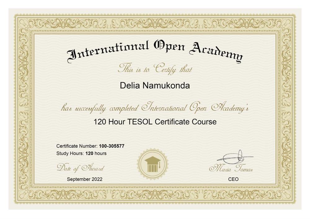 TESOL CERTIFICATE 