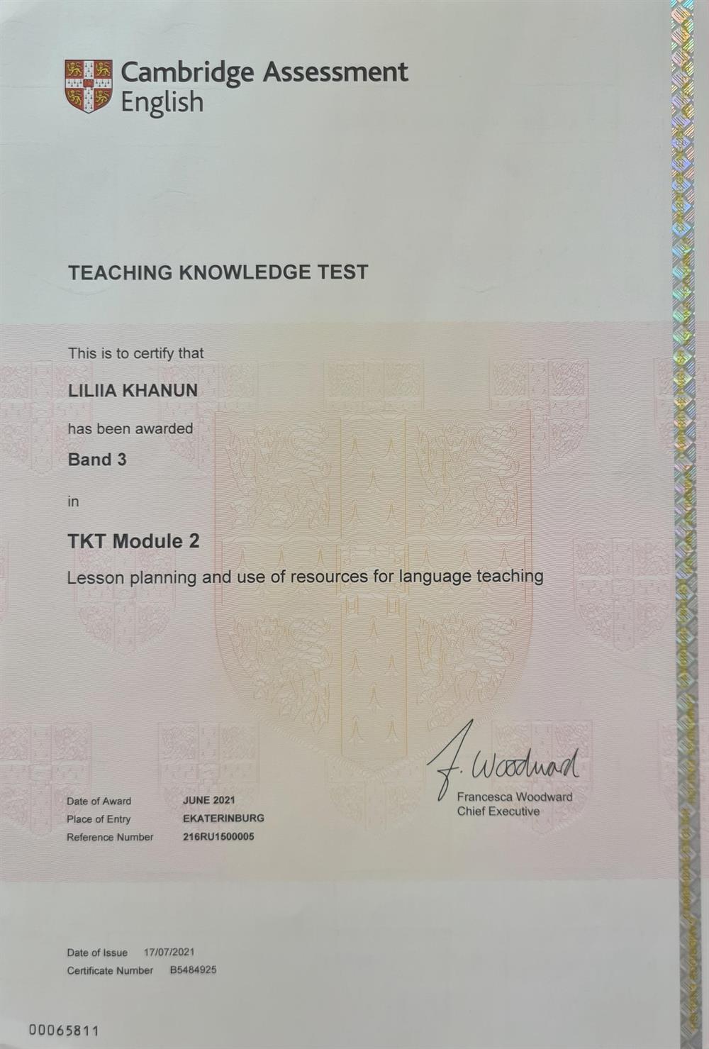 TKT Module 2 Lesson planning and use of resources for language teaching 
