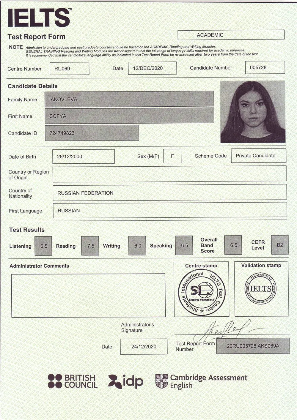 IELTS certificate 