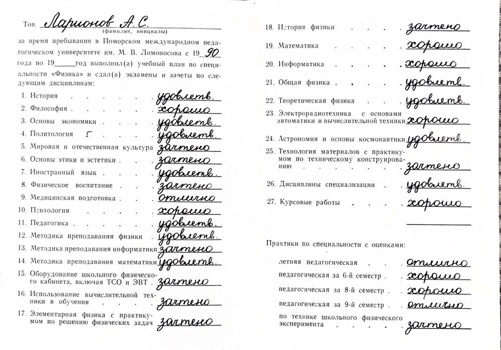 Приложение к диплому 2