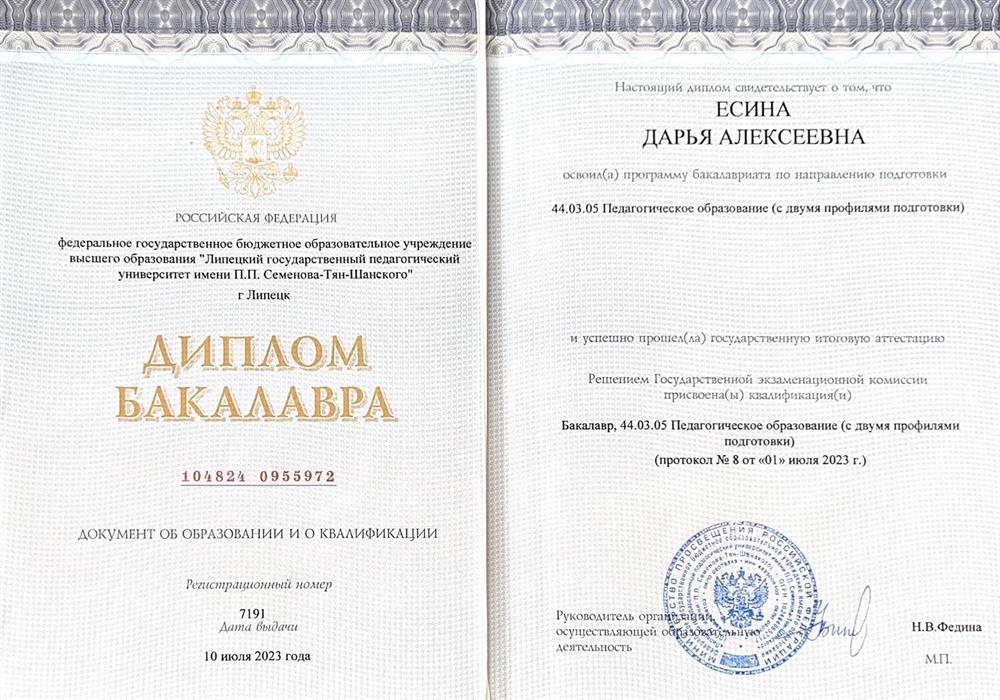 Диплом бакалавра