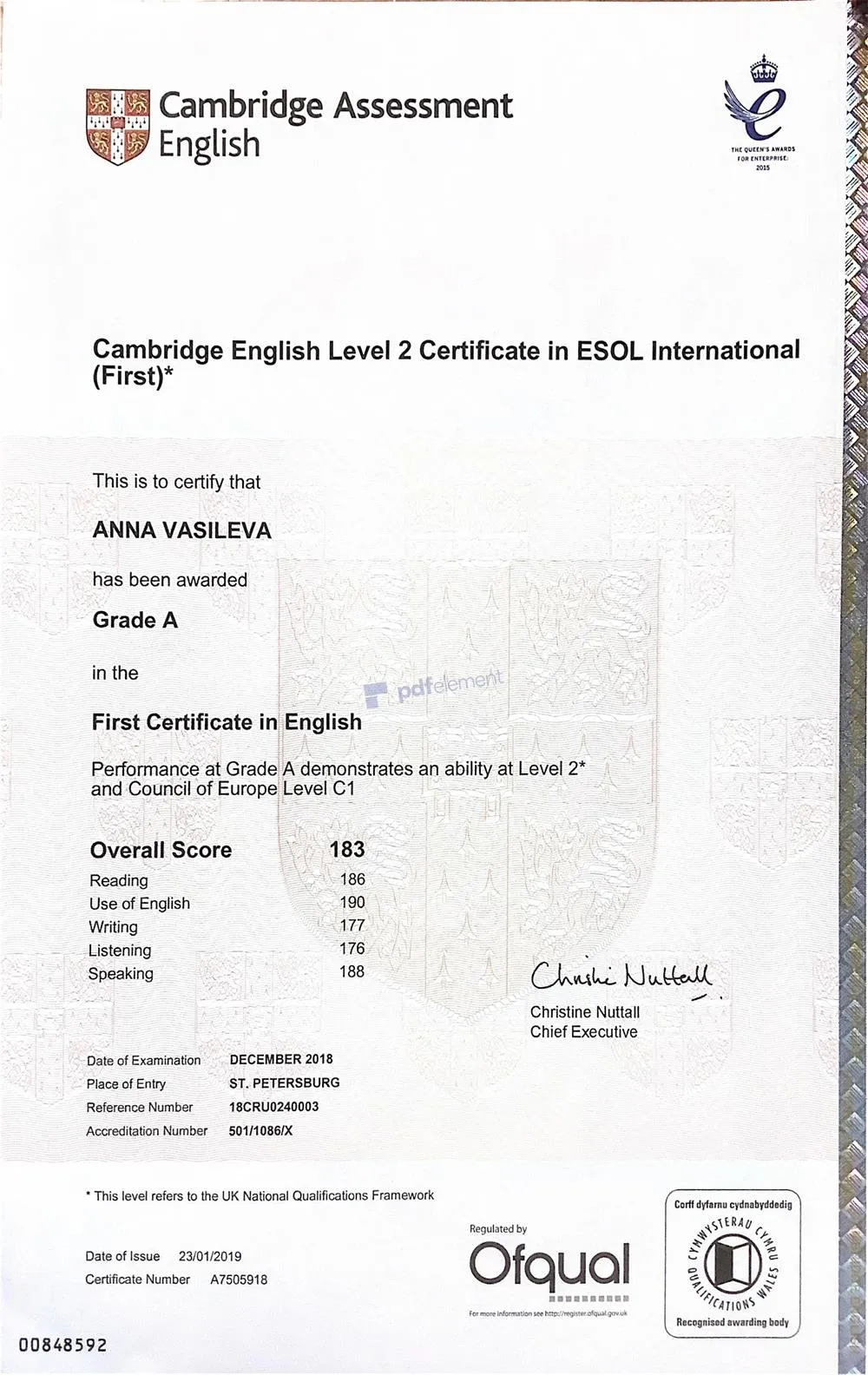 FCE (Grade A)