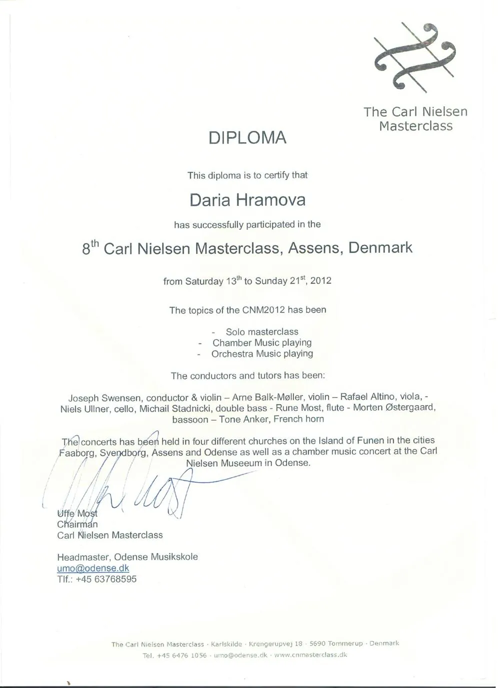 Carl Nielson Masterclass