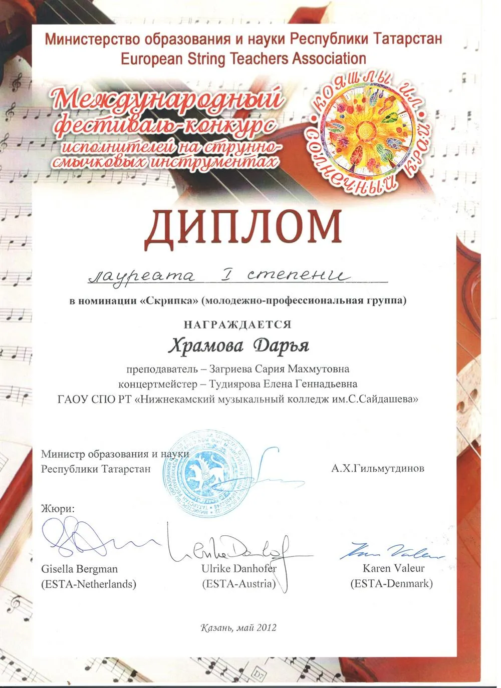 Диплом Лауреата I степени