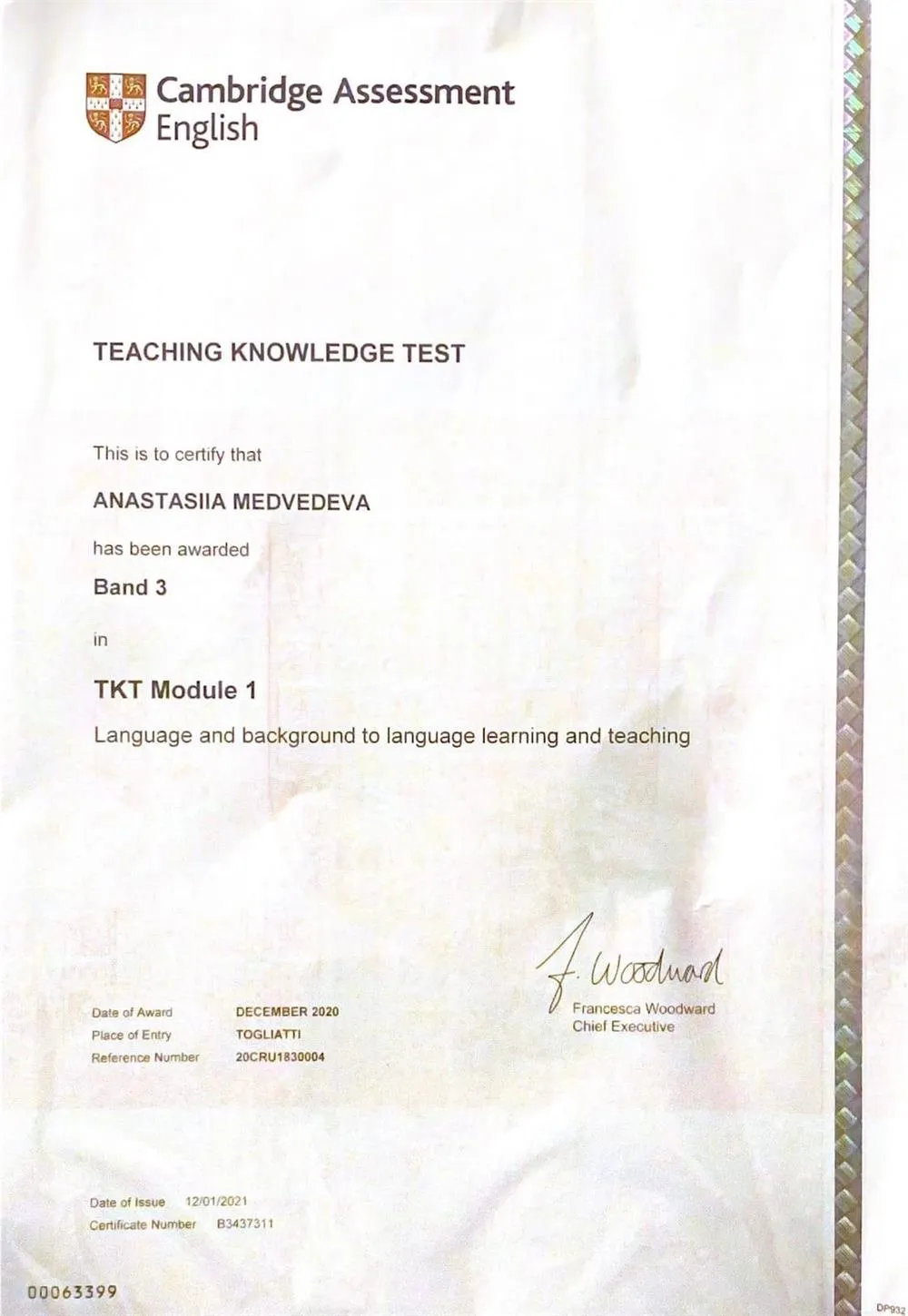TKT Module 1 Cambridge Assessment English, Language and background to learning and teaching