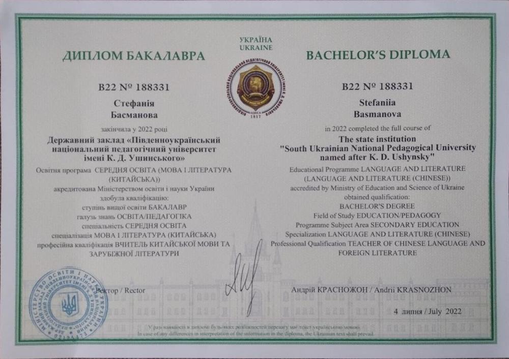 Диплом бакалавра 