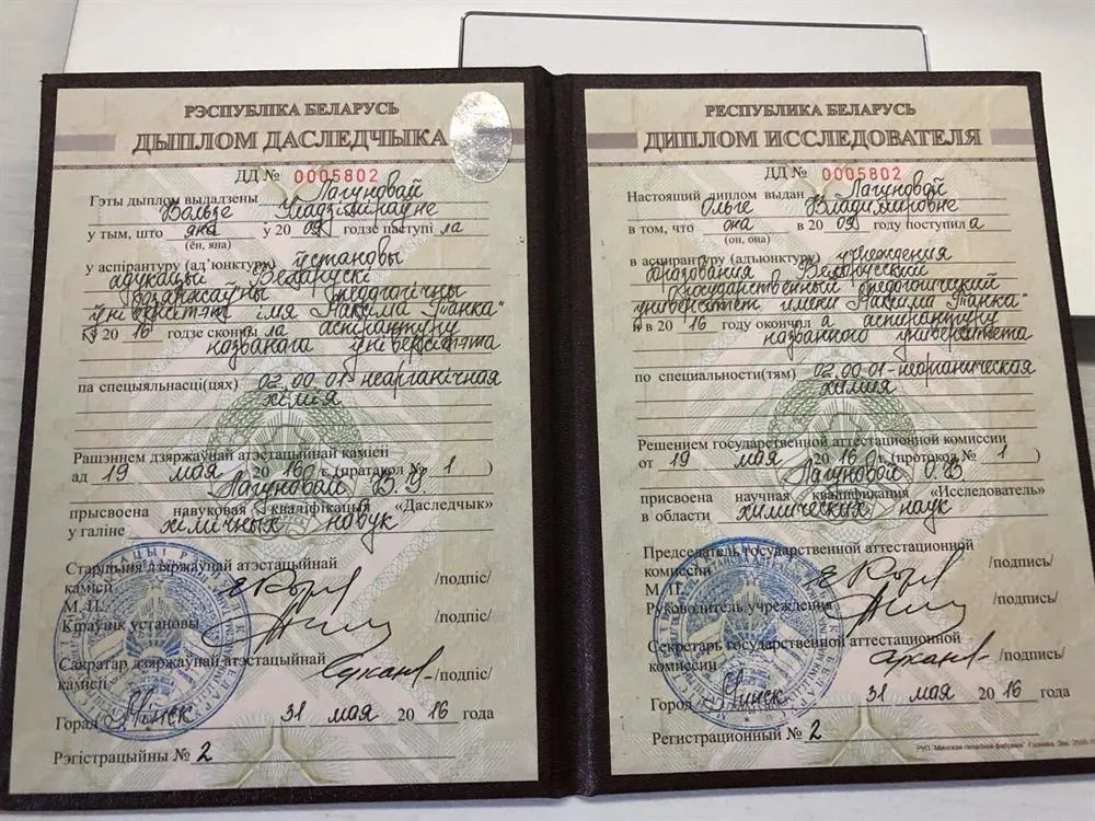 Диплом исследователя аспирантура химия