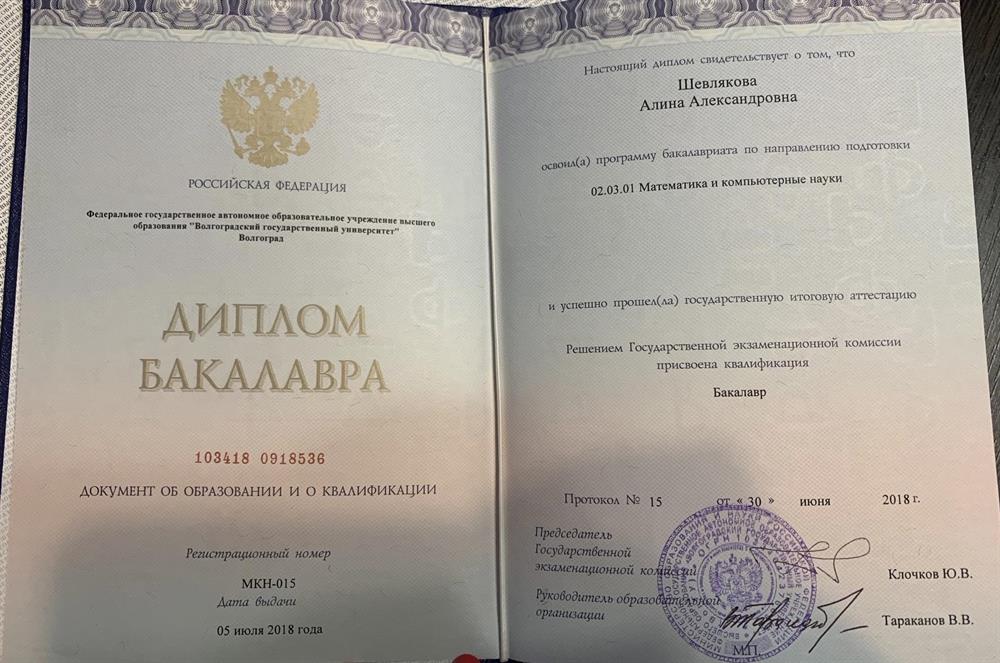 Диплом бакалавра 