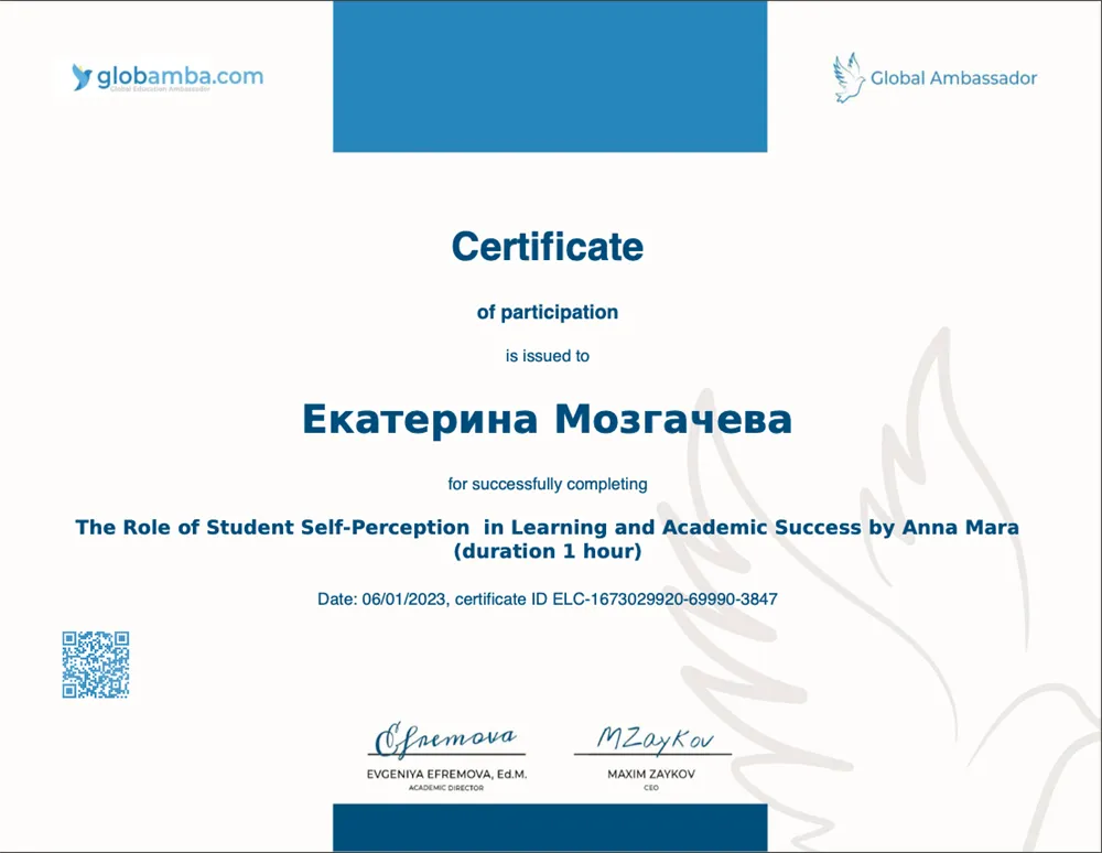 The Role of Student Self-Perception in Learning and Academic Success