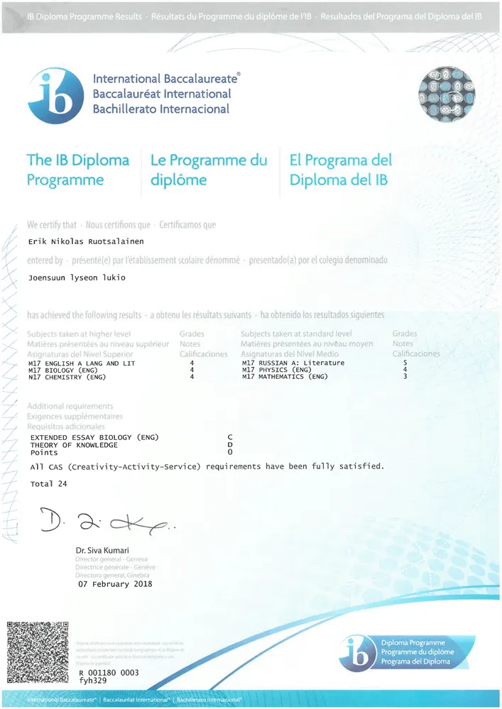 International Baccalaureate Diploma