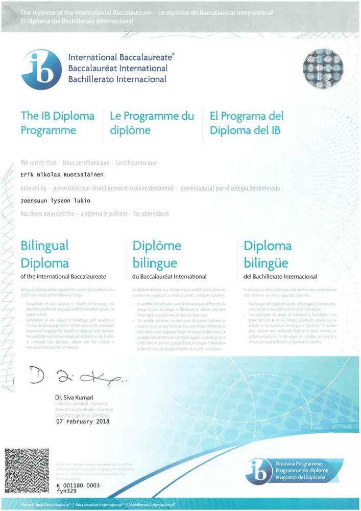 International Baccalaureate Bilingual Diploma