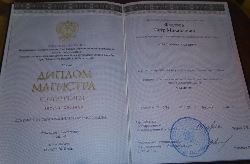 Диплом магистра