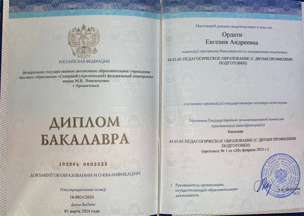 Диплом бакалавра