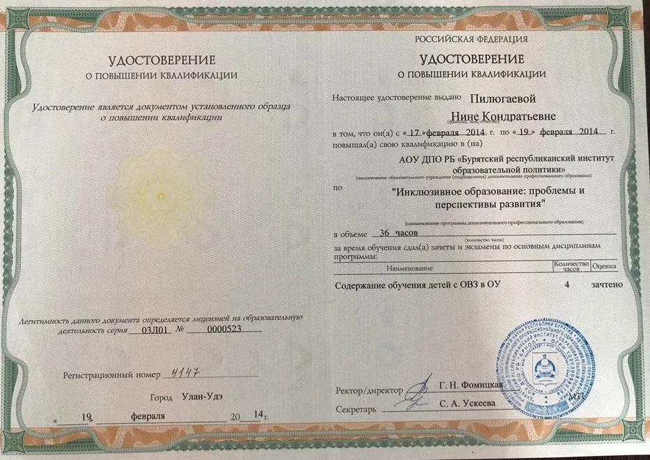 Повышение квалификации - Инклюзивное образование: проблемы и перспективы развития