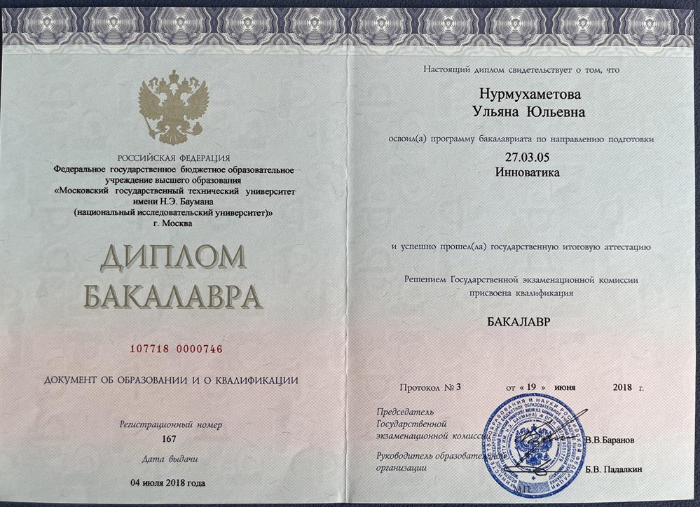 Диплом бакалавра