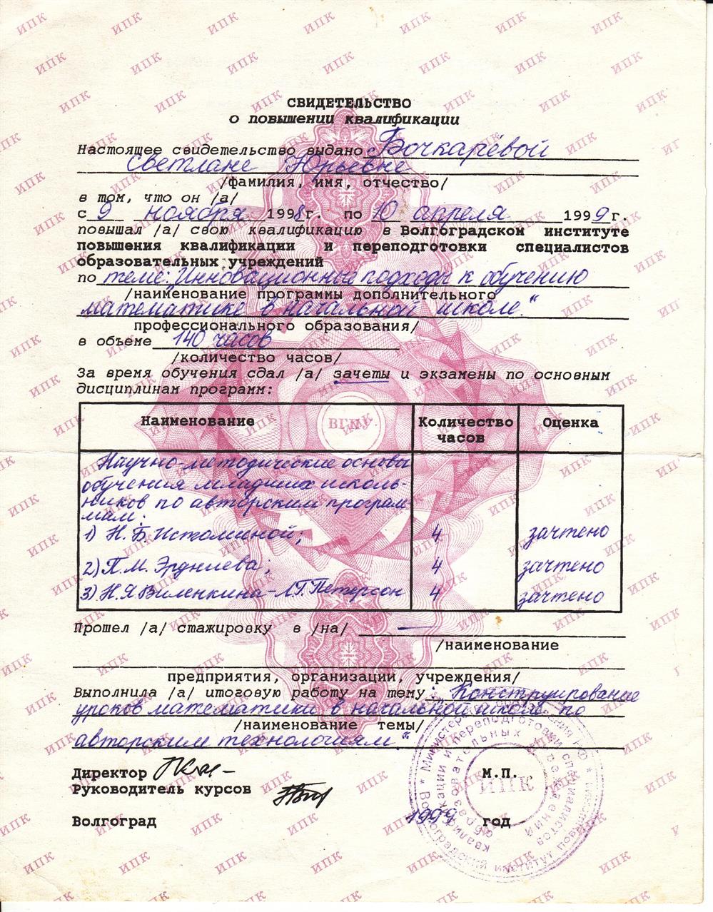Свидетельство