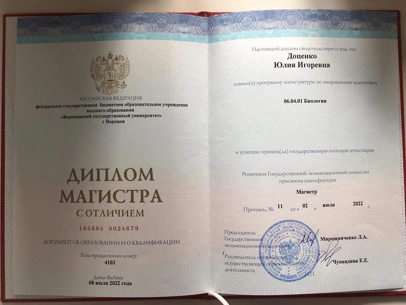 Диплом Магистра