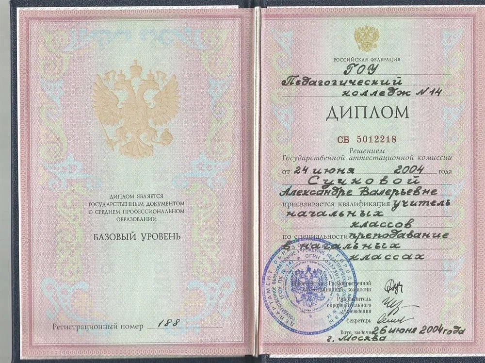 Среднее специальное образование