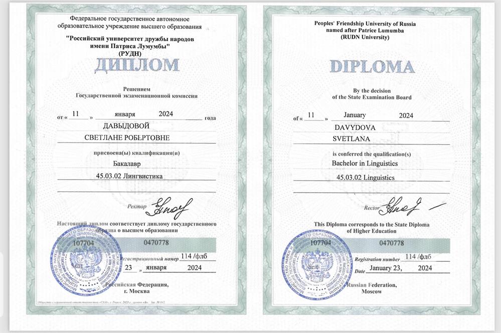 Диплом Бакалавра 