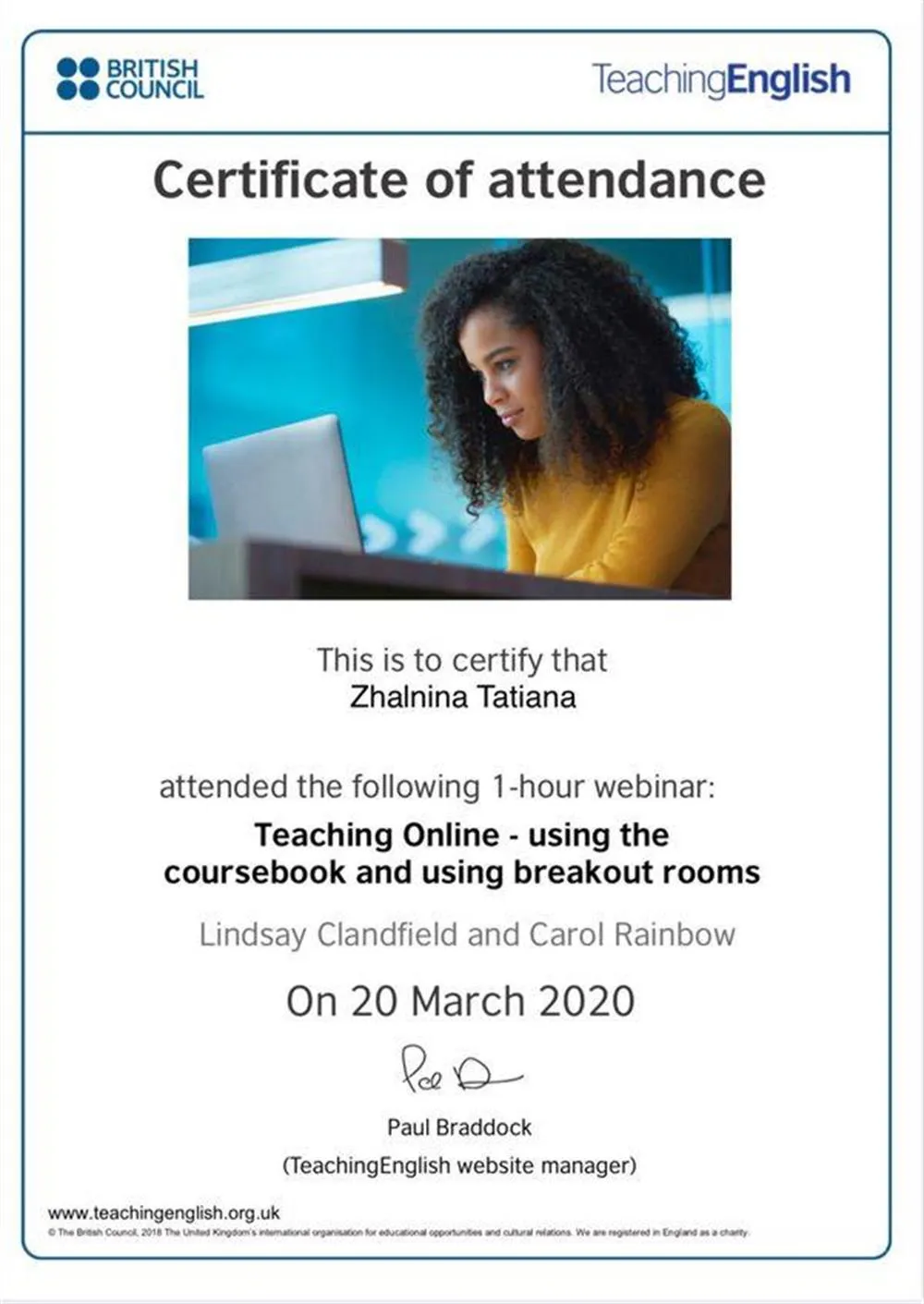 British Council: Teaching online: using the course book and using breakout rooms
