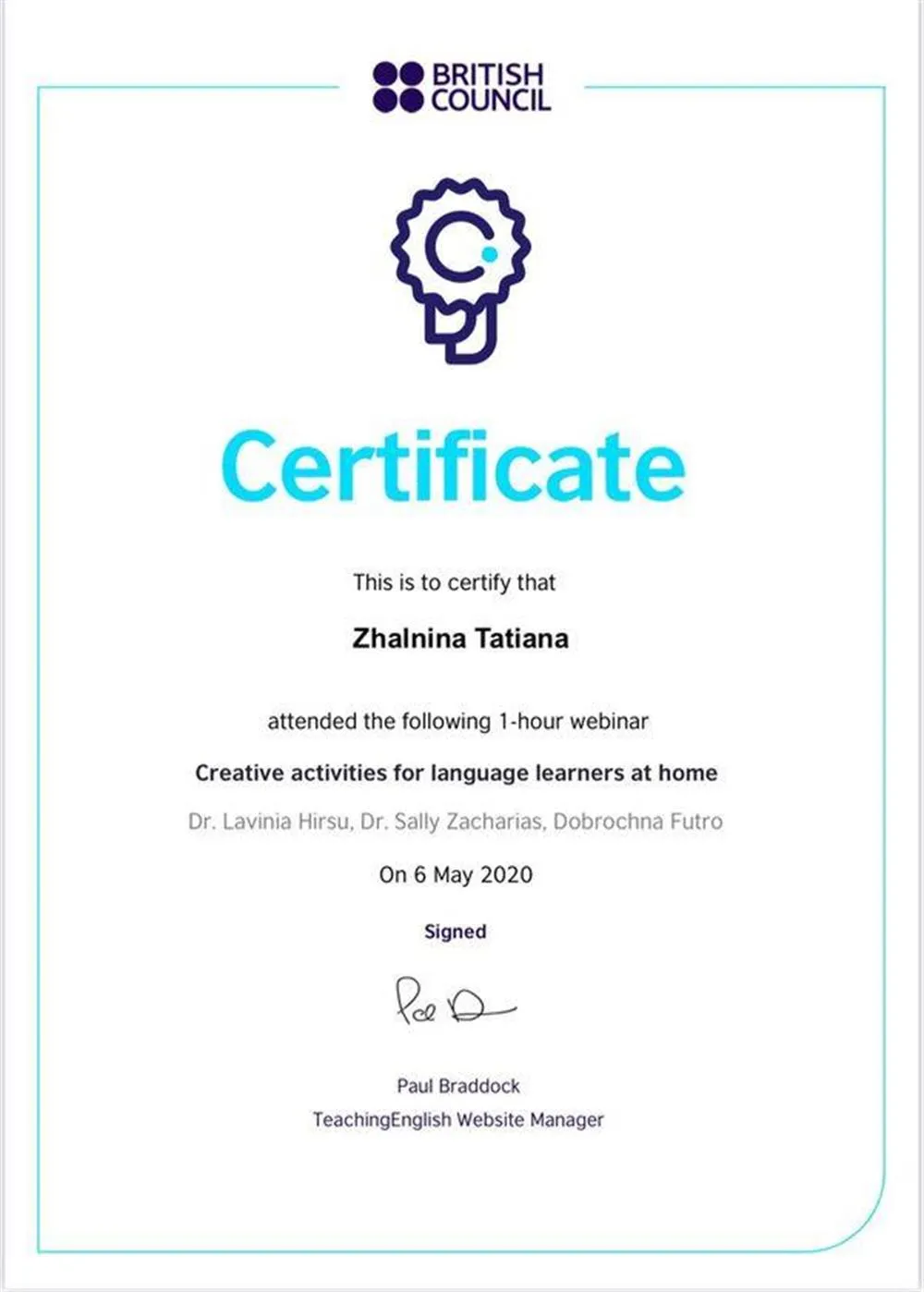 British Council: Creative activities for language learners at home
