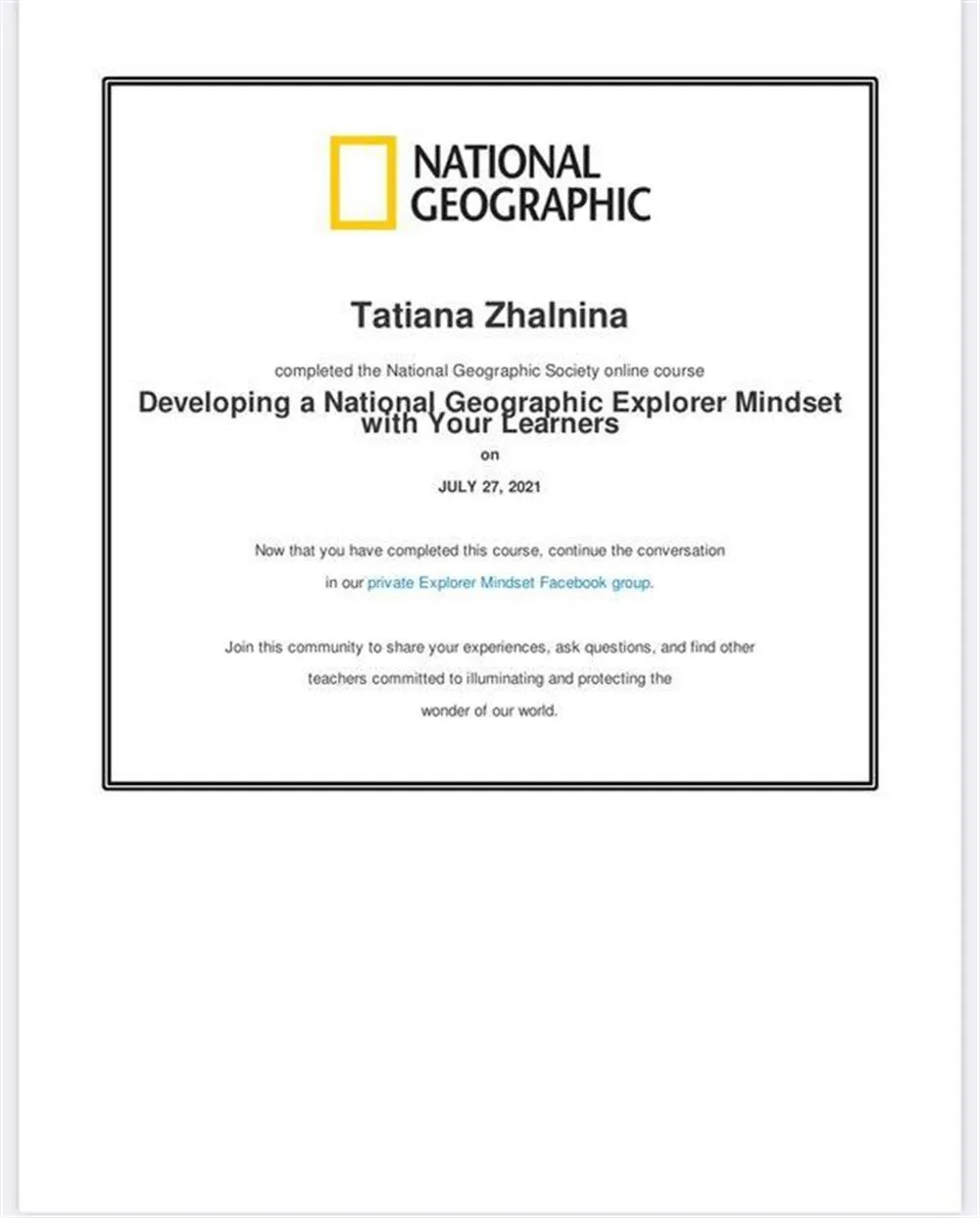 National Geographic: Developing a National Geographic Explorer Mindset with Your Learners
