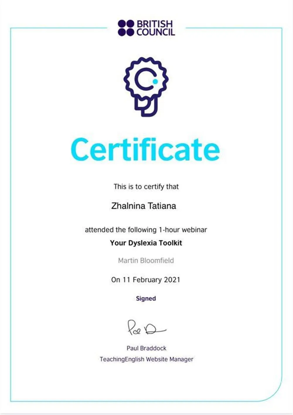 British Council: Your dyslexia toolkit
