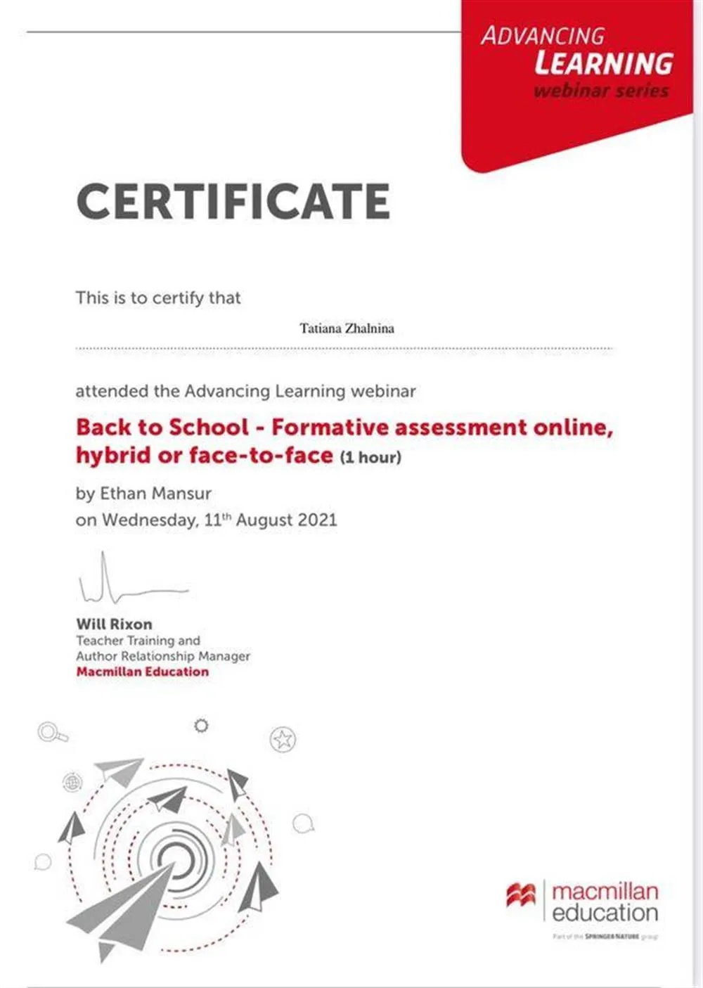 Macmillan Education: Formative assessment online