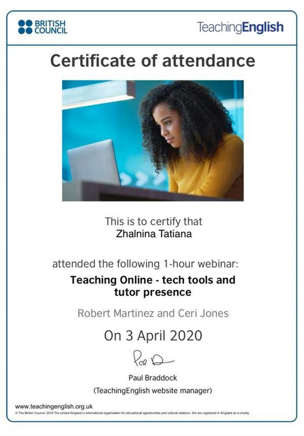 British Council: Tech tools and tutor presence