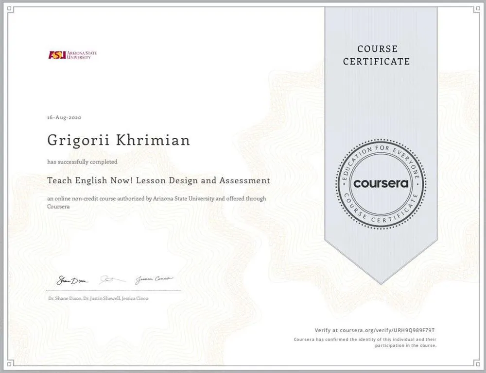 Teach English now! Lesson Design and Assessment