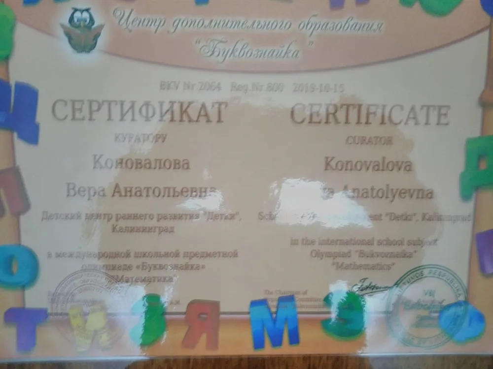 Сертификат куратора