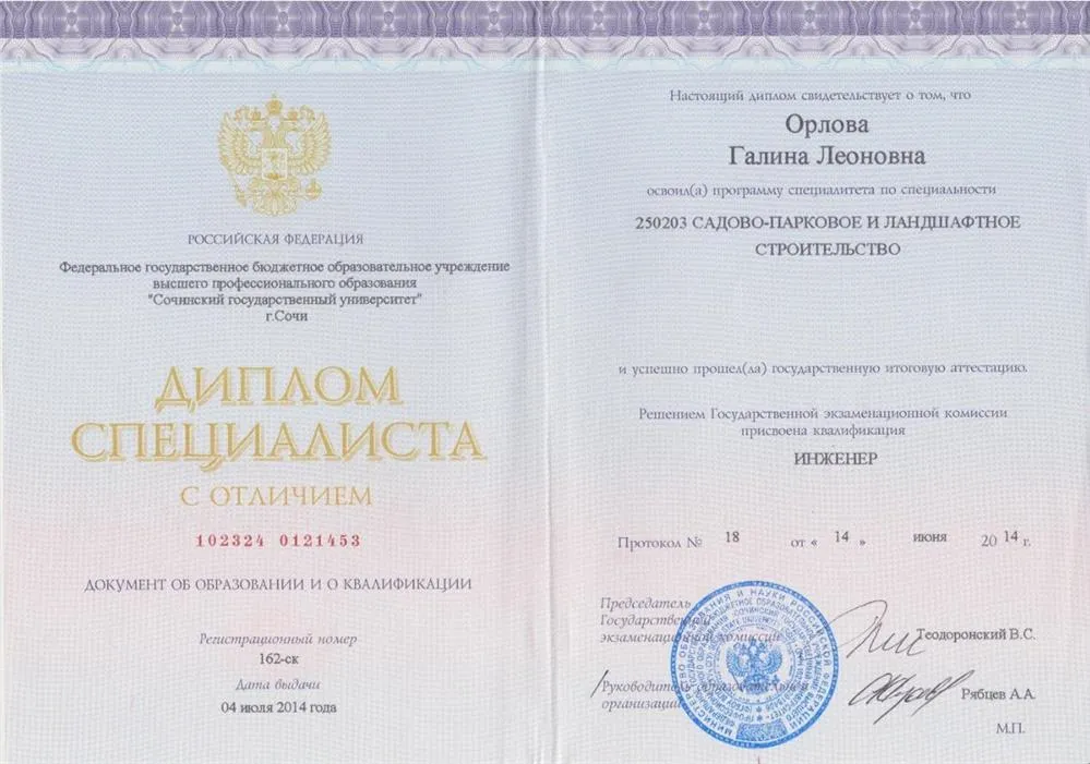 Диплом о Высшем образовании