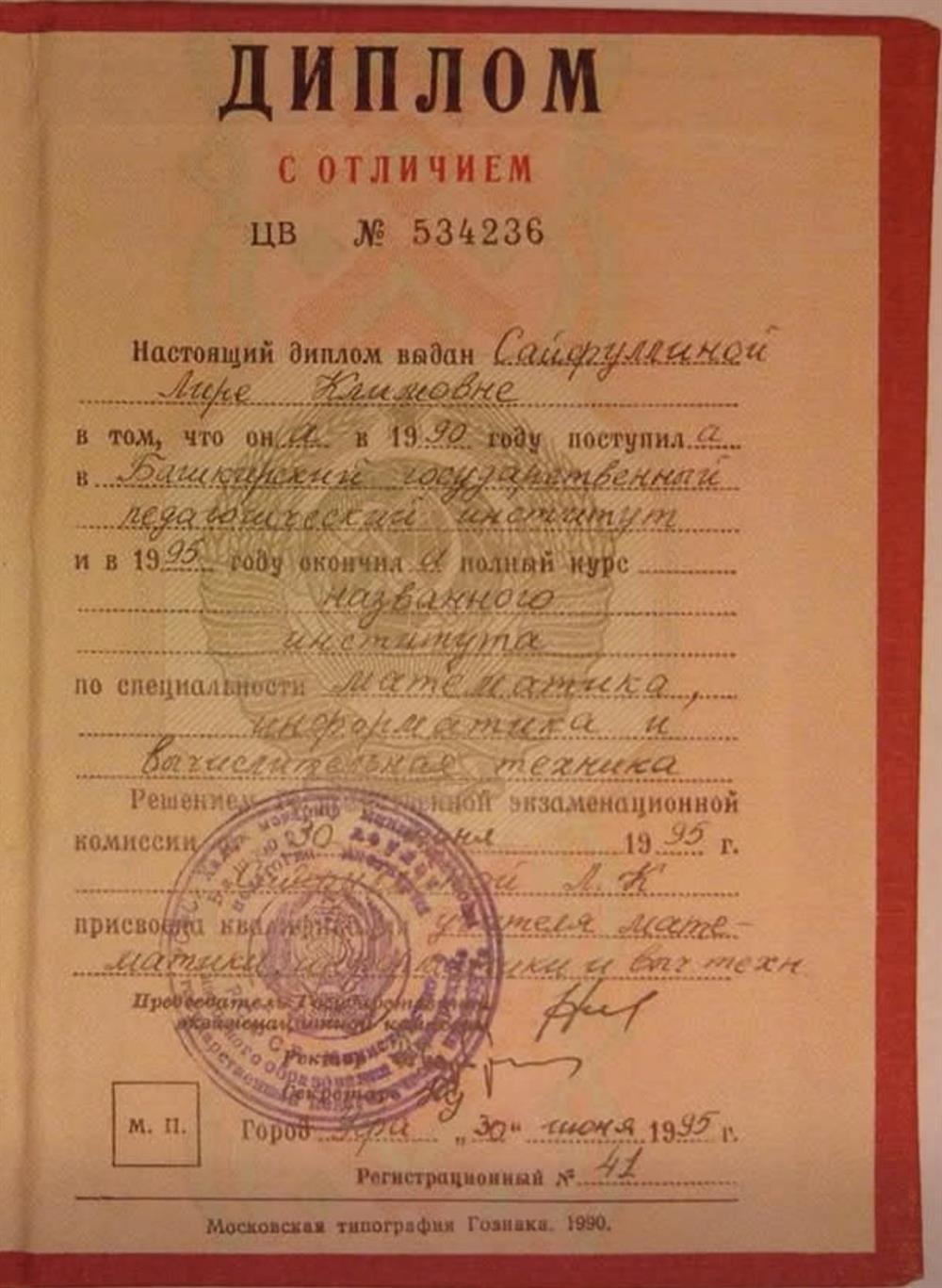 Диплом об образовании 
