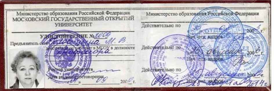Удостоверение Профессора 