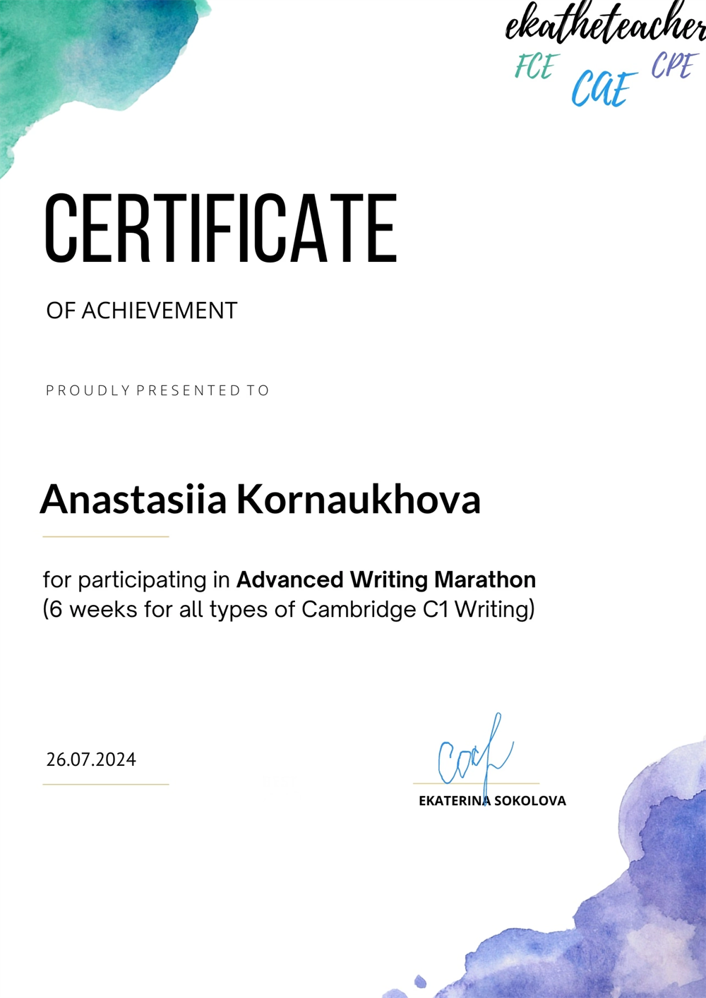 Advanced Writing 