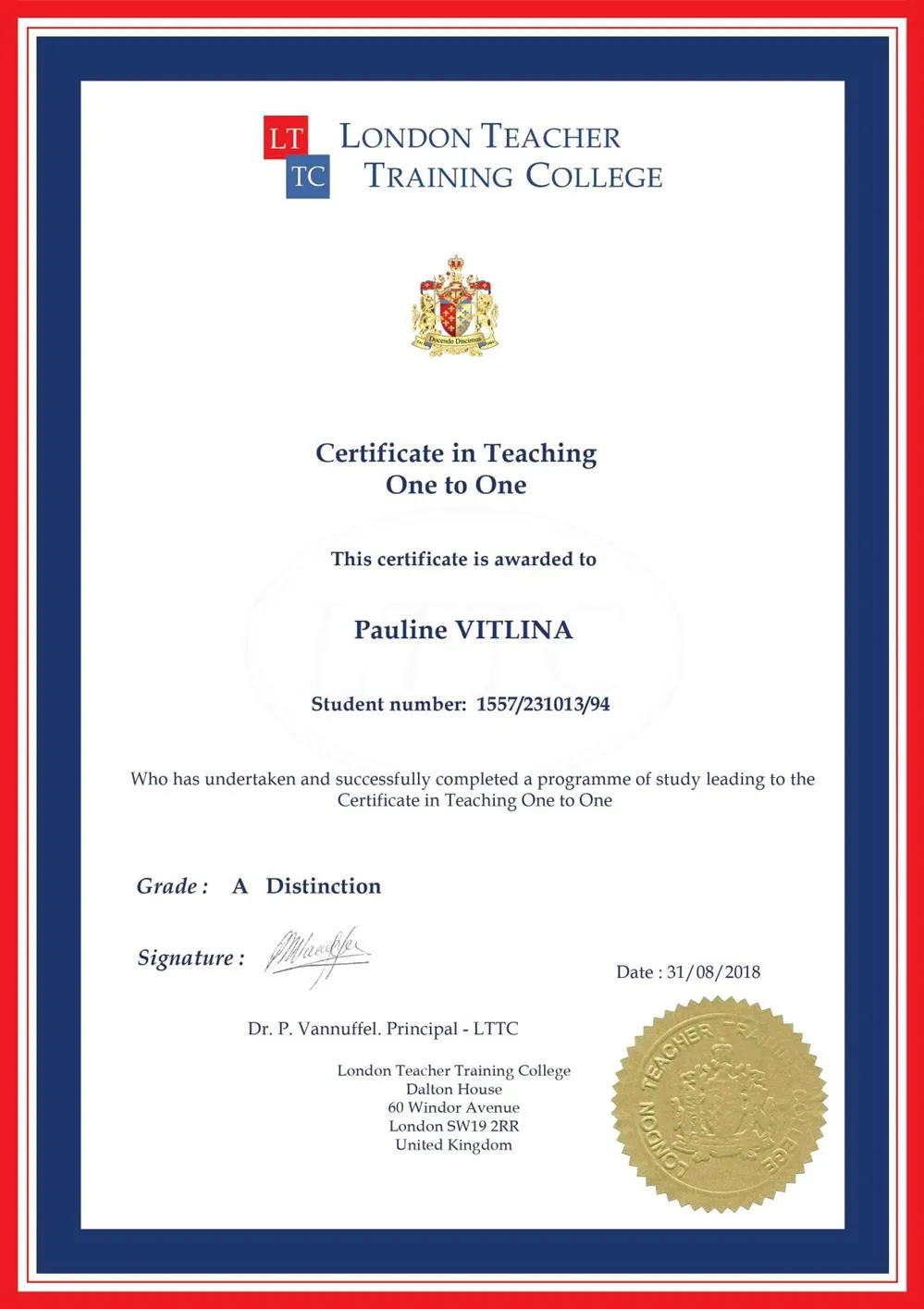 Certificate in teaching one-to-one