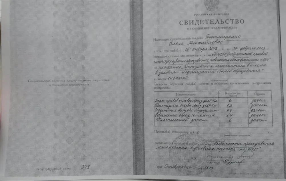 повышение квалификации 