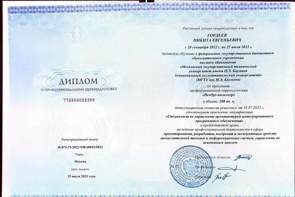 Профессиональная переподготовка "Специалист по управлению архитектурой интегрированного ПО"