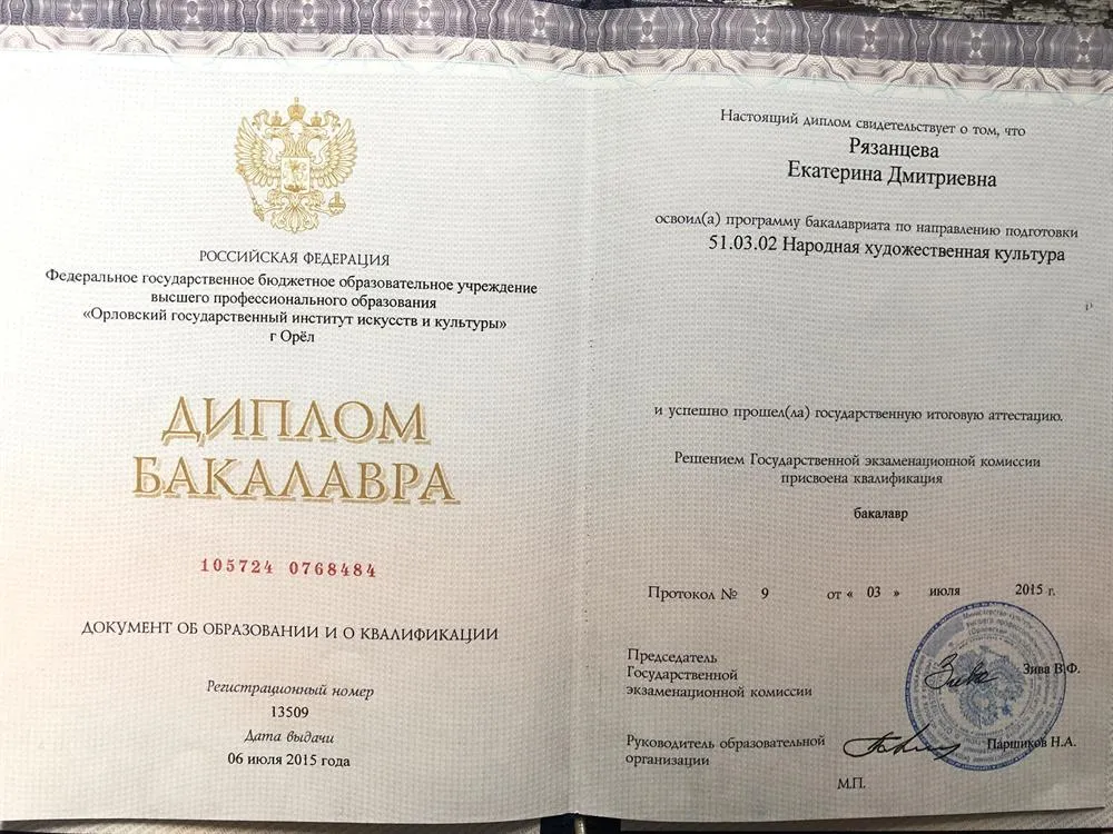 Диплом бакалавра 